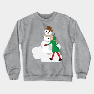 Winter story with snowman Crewneck Sweatshirt